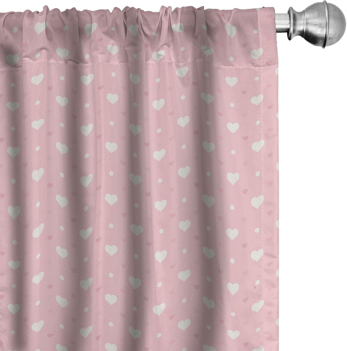 ABAKUHAUS Voorhangen – Roze stippenpatroon 75x175 cm – microvezel set van 2 Eierschaal