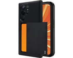 R2B Hoesje geschikt voor Samsung Galaxy S22 Ultra met Pasjeshouder - 3 Pasjes - Screenprotector - Telefoonhoesjes - Gsm Hoesje - Phone Case - Model Utrecht