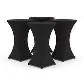 BRASQ Statafelrok Zwart - ∅80-74 x110 cm - Set van 4 - Statafelhoes - Stretch Rok - Tafelrok voor statafel