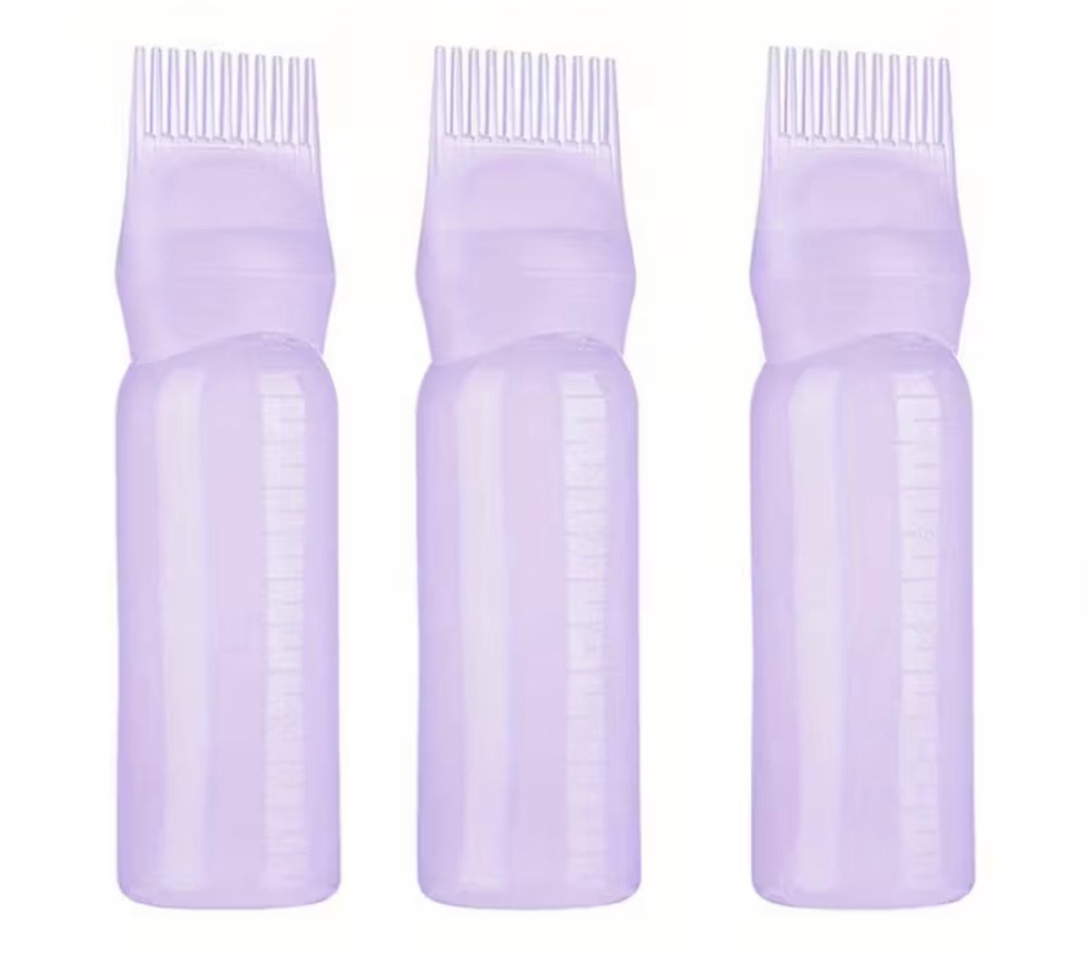 Haar Olie Applicator - Set van 3 - Hair Oil Applicator - Geschikt Voor Haar Olie - Applicatieflesje - Haargroei - Rozemarijn - Rosemary - 3 stuks - Paars