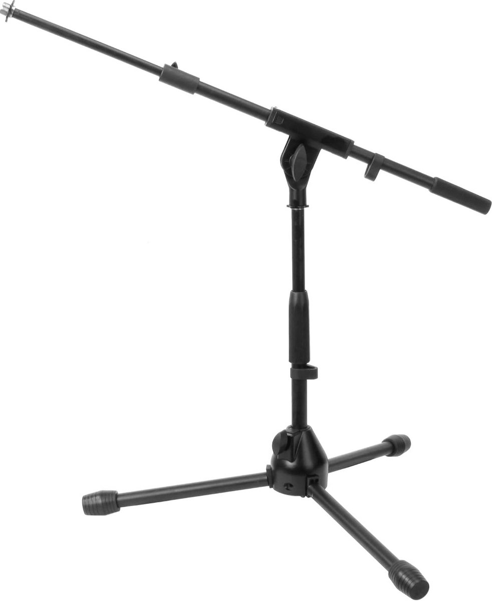 Lage Microfoonstandaard met Giek – Stabiliteit en Flexibiliteit voor Stages en Studio's