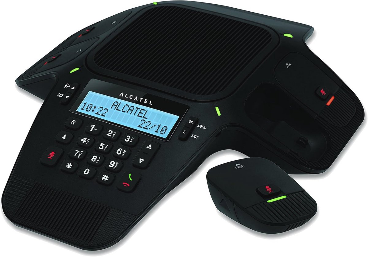 Conferentiesysteem voor hoge audiokwaliteit - Geschikt voor middelgrote en grote vergaderzalen - 4 afneembare DECT-microfoons - Handsfree Full-Duplex