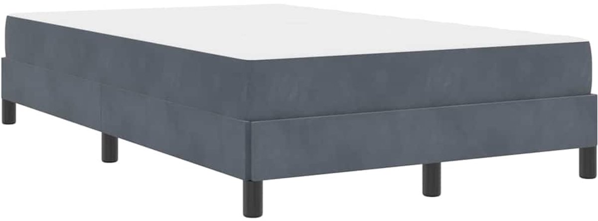 Tweepersoonsbed | Dubbelbed | Volwassenenbed | Boxspringbed met matras Donkergrijs 120 x 190 cm Fluweel