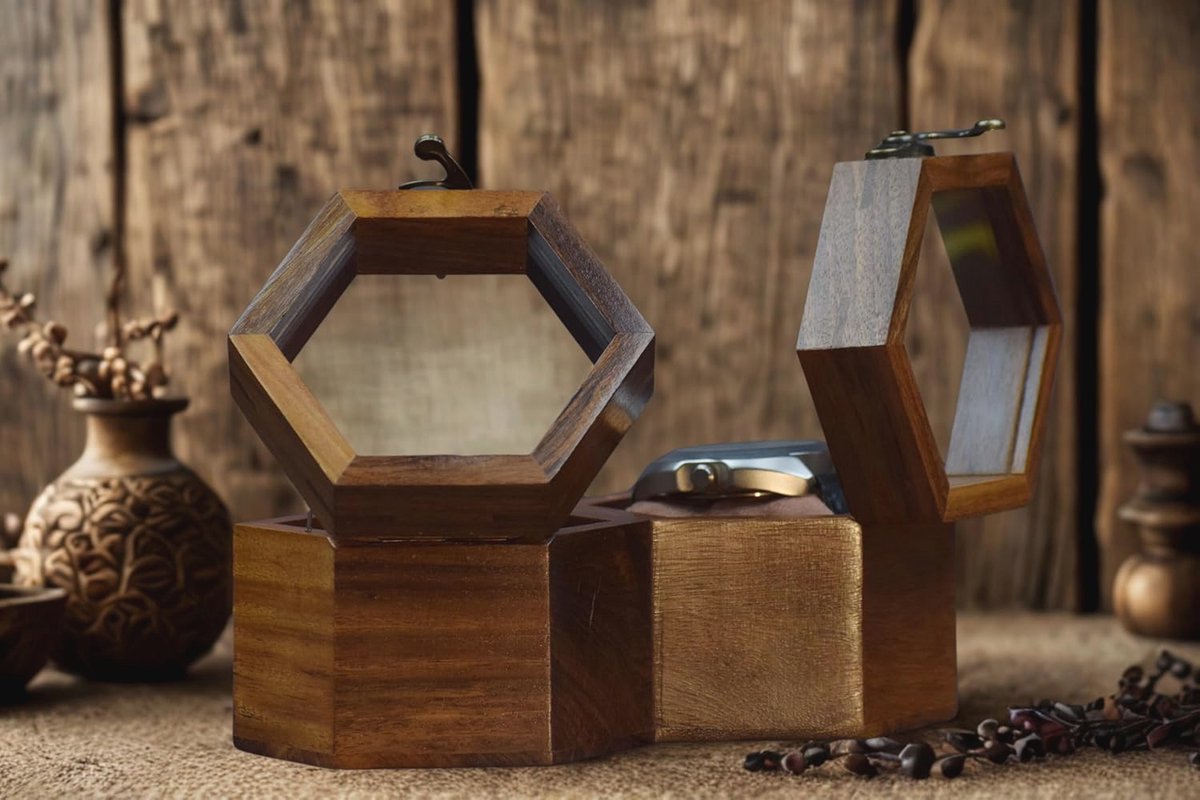 Premium Houten Horloge Koffer voor 16 Horloges - Vintage Sluiting en Ruime Toegang