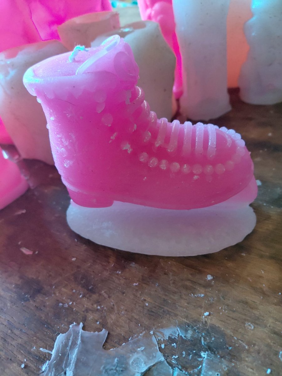starwolf, kerst, kerstmis, kaars, schaats op sneeuw, roze, uniek, geschenk, decoratie