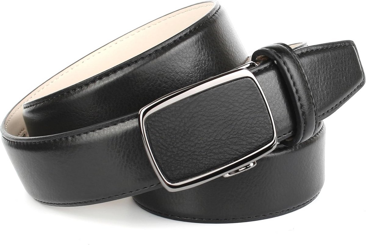 Heren riem met elegante sluiting en leren afwerking