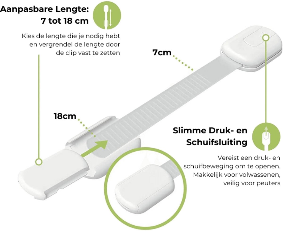 Kinderslot Kastjes - 10 Stuks - Zelfklevende Kindersloten - Kastbeveiliging voor Kinderen - Zonder Boren - Kinderslot Kastjes - Kinderbeveiliging voor Kasten en Lades - Kastslot - Baby Veiligheid - Zwart – foto 2
