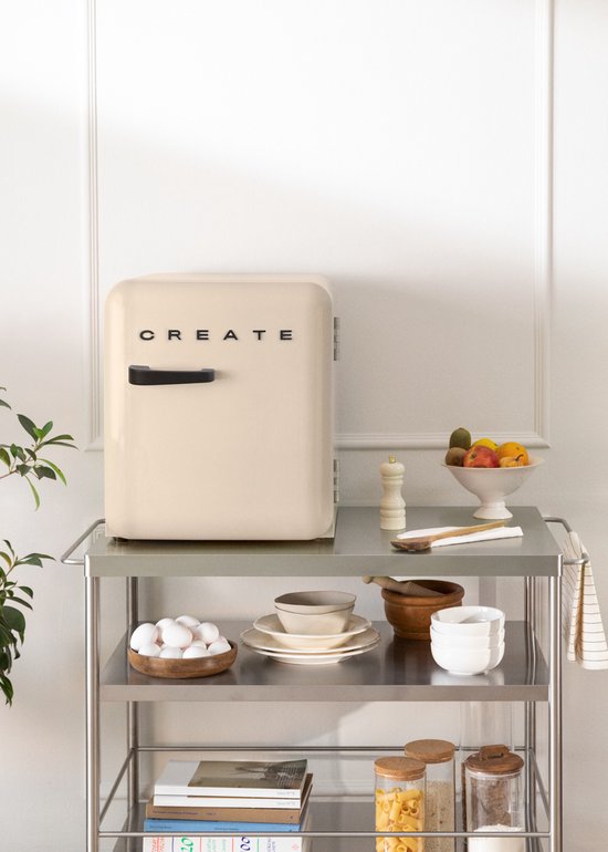 CREATE - Koelkast in retrostijl - Zand - Handvat Zwart - FRIDGE RETRO 48L van create — afbeelding 5