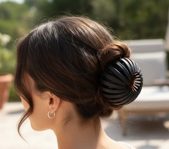 Élastique à cheveux spiralé noir – bandeau à cheveux en plastique robuste pour dames – accessoire capillaire rond antidérapant pour un usage quotidien