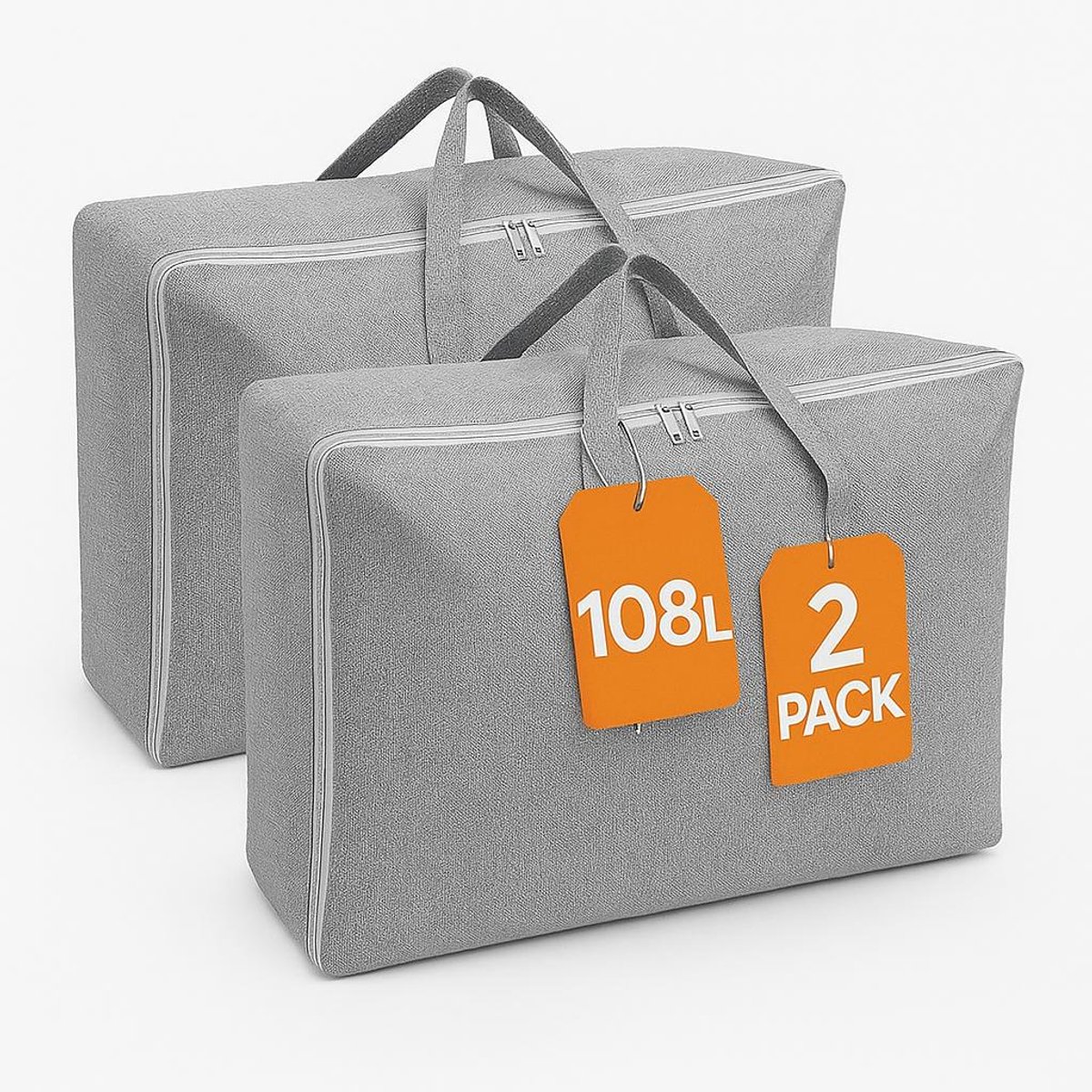 Meubelsvanjoep 2 stuks opbergzak Organizer - Opbergtas en Organiser voor Dekbed en Kleding - Opvouwbaar - Grijs 70 x 50 x 30 CM - Opbergdoos - Opbergbox