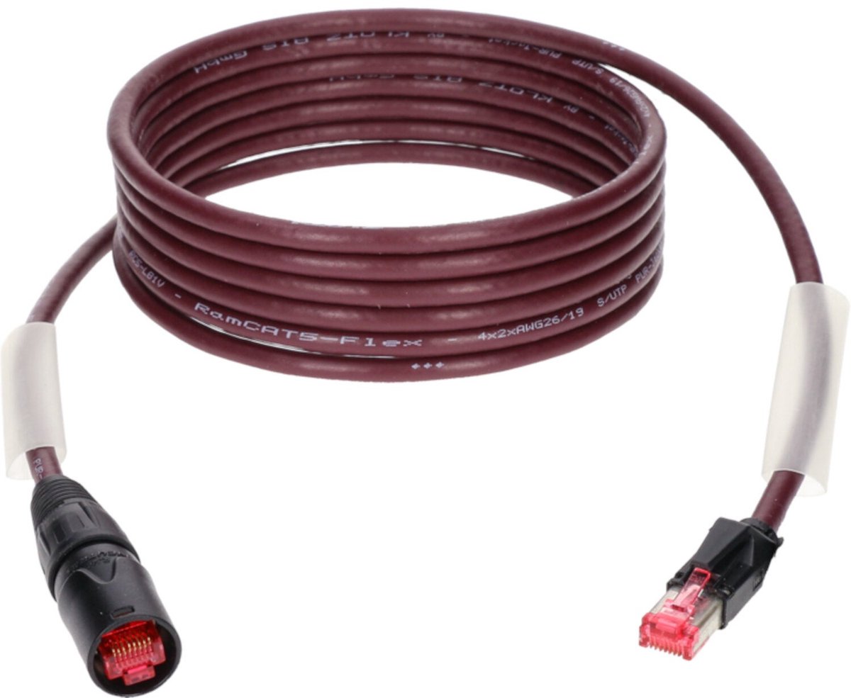 Klotz CAT-netwerkkabel, 3 m etherCON - RJ45, bordeauxviol. - Kabel