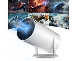 4K Mini Beamer Smart Projector - voor IOS & Android WiFi 6 & Bluetooth 5.4 – Thuisbioscoop – Wit