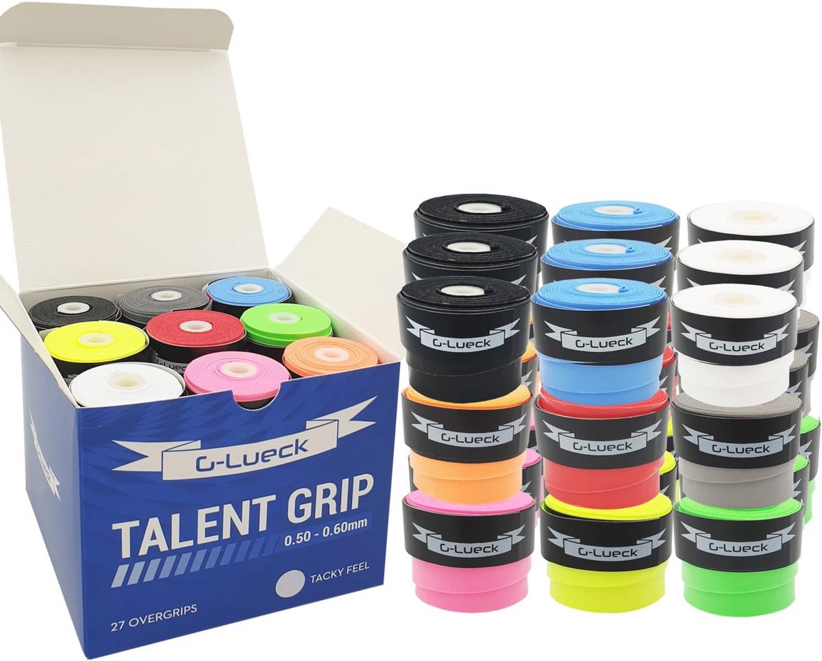 Tennis Overgrips 27 Stuks - Hoog Grip, Dikte 0.5 - 0.6 mm voor Squash en Badminton Rackets