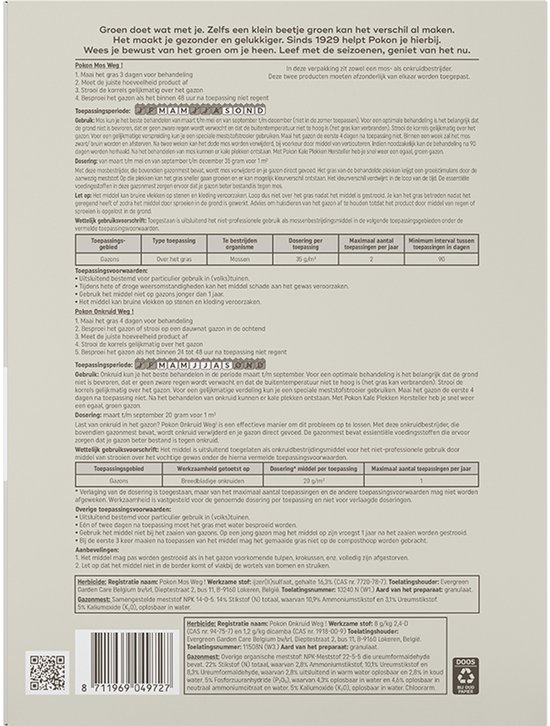Pokon Mos en Onkruid Weg! - 2,75kg - Onkruidverdelger - Geschikt voor 50m² - Zowel mos- en onkruidbestrijder - Anti mos gazon van Merkloos	 — afbeelding 3