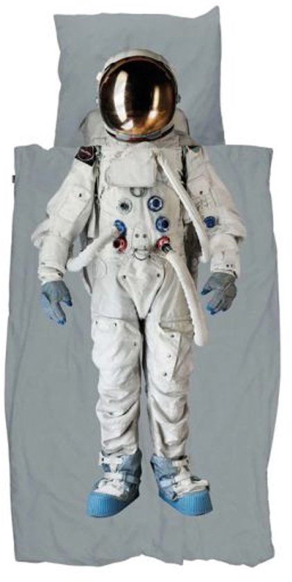 Snurk Astronaut Grey Space dekbedovertrek 140 x 200 cm