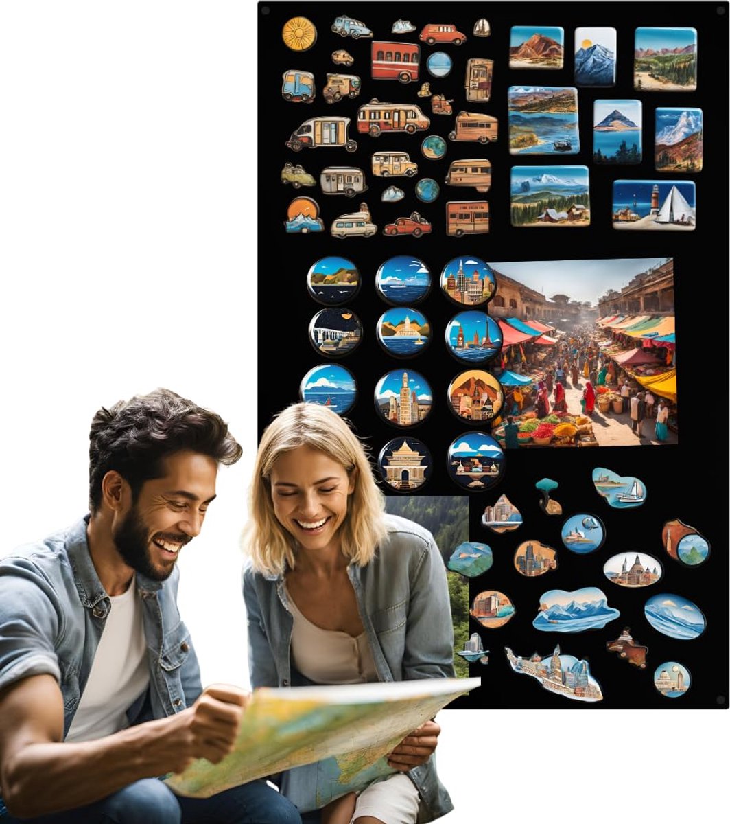 Anwicar Rechthoekige Magneet Bord - Magnetisch memobord - Magnetisch prikbord - Zwart