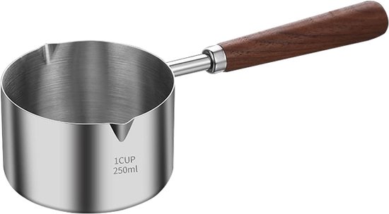 Oliepot - Pannen - Mini - RVS - Kookpotten - Noedelpot - Kleine pot met olie - Oliepotten Geschikt Voor het koken Kaas - Melkpan - Hapjespan - Kleine pan - Geschikt Voor keuken, gasfornuis - 20.8×8×5cm - 250ml