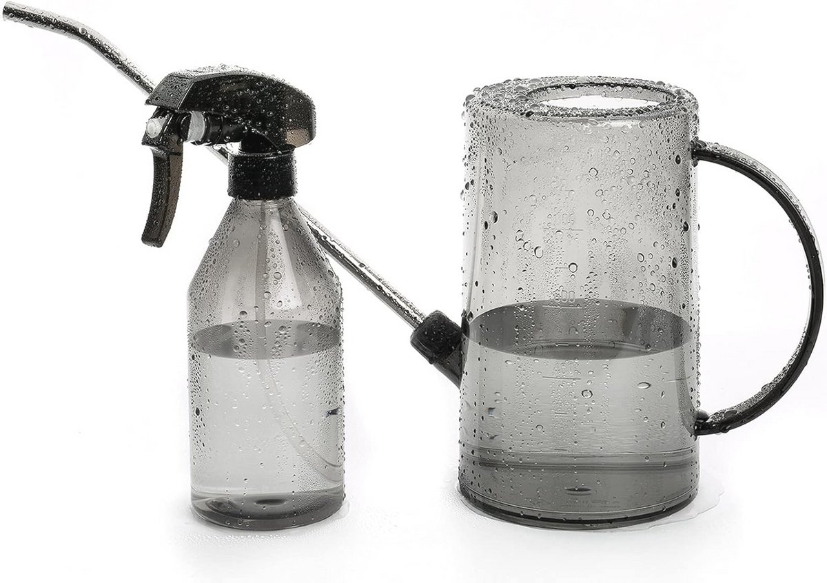 Gieter voor kamerplanten met lange tuit - 1 liter capaciteit incl. bonus spuitfles