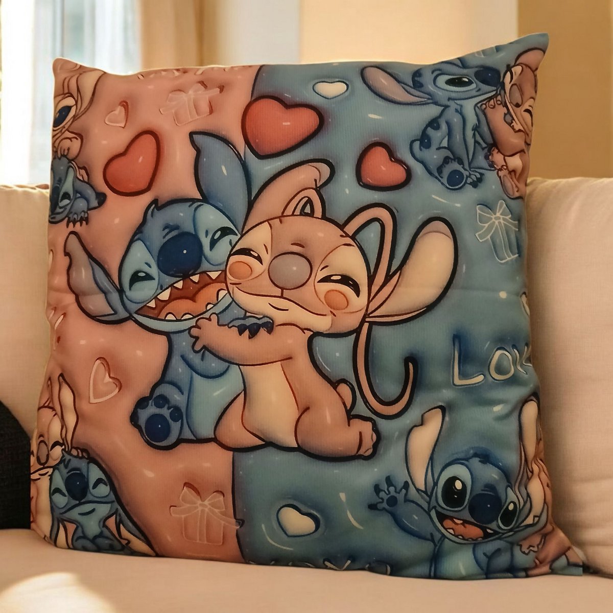 Stitch kussen 45x45