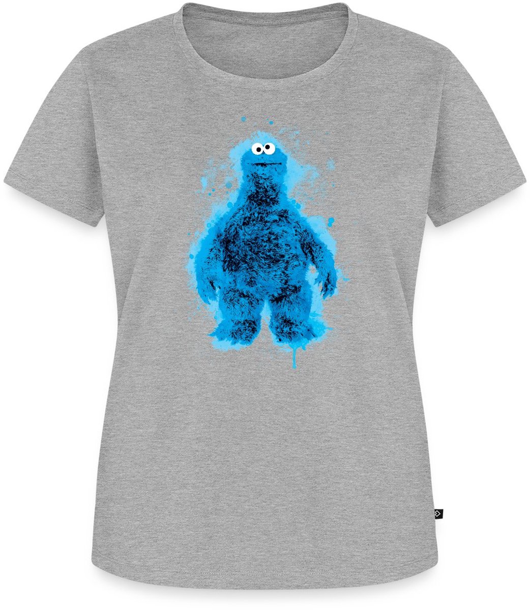 Sesamstraat Koekiemonster Paint Spetters Premium T Shirt Dames