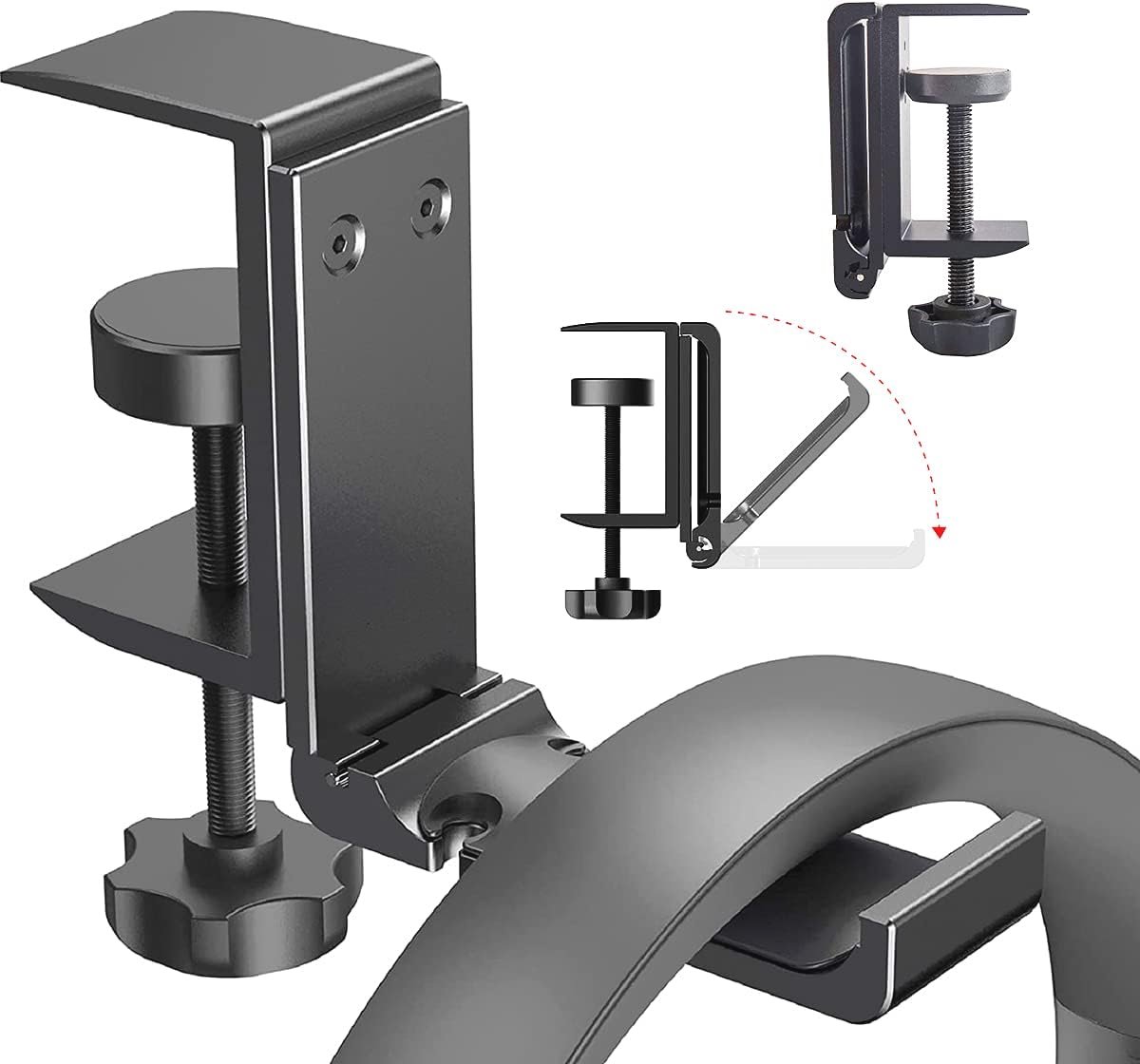 Hoofdtelefoonhouder met Kabelorganizer - Opvouwbare Stand Hanger voor Onder Bureau