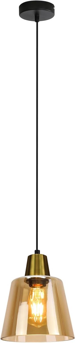 Glitzerlife - Hanglampen - 1xE27 - Lengte verstelbaar - Handgemaakt glas en ijzer - Ø18.5cm - Transparant