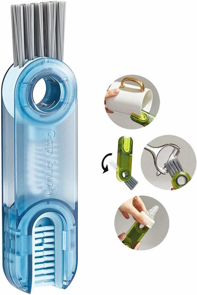 3-in-1 multifunctionele reinigingsborstel voor thuis en keuken - blauw