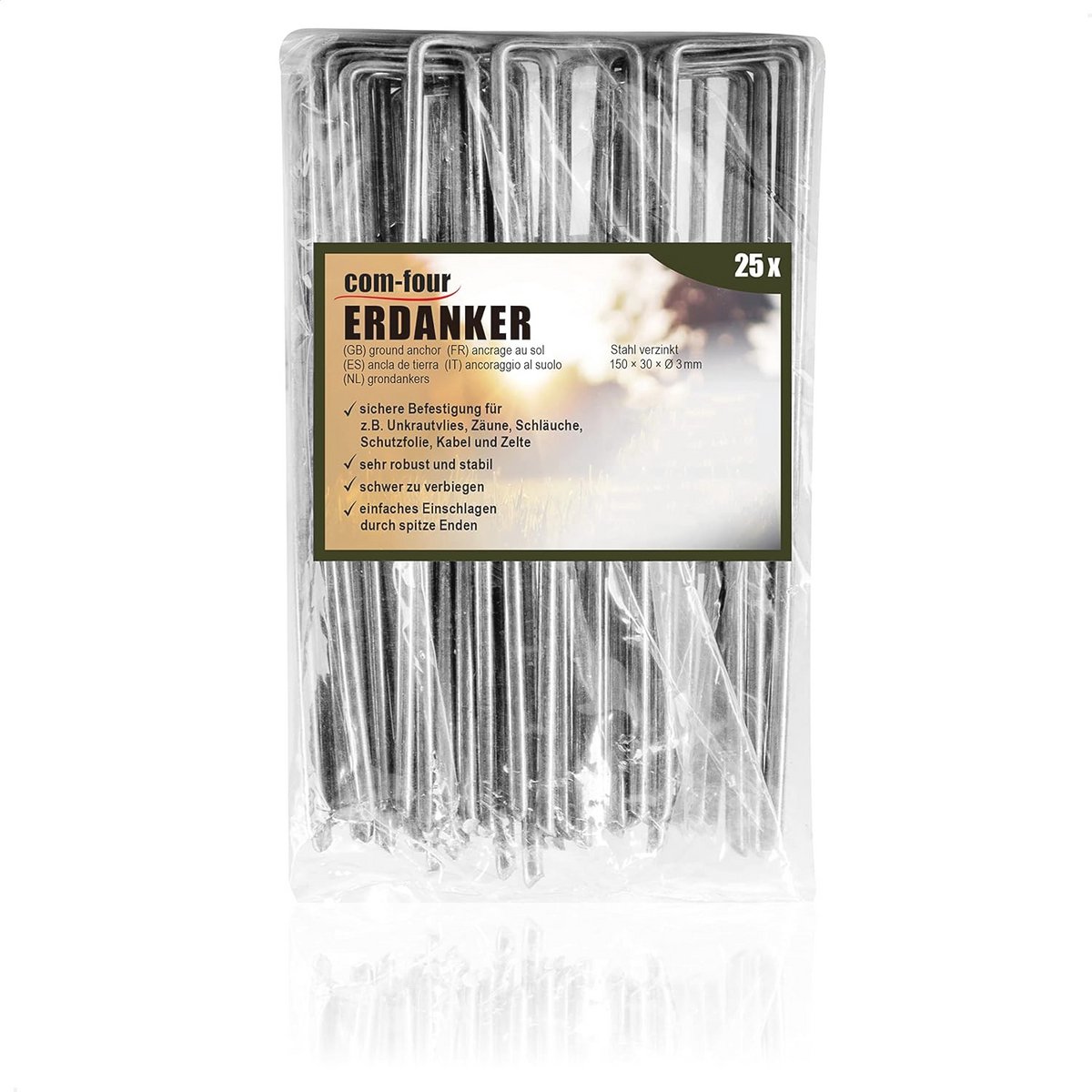 Grondankers voor tuin en camping - 50 stuks gecoat staal - robuuste haringen voor onkruiddoek en folie