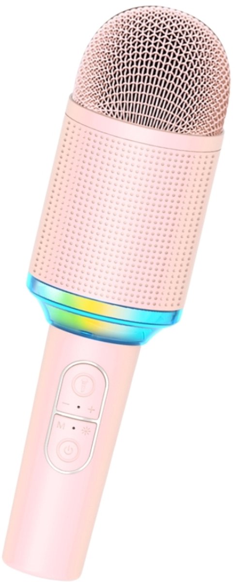 Fivesquare Smart Karaoke Microphone –Roze- Bluetooth 5.4 Karaoke Microfoon met TWS Stereo, LED Effecten & Anti-Whistle Technologie