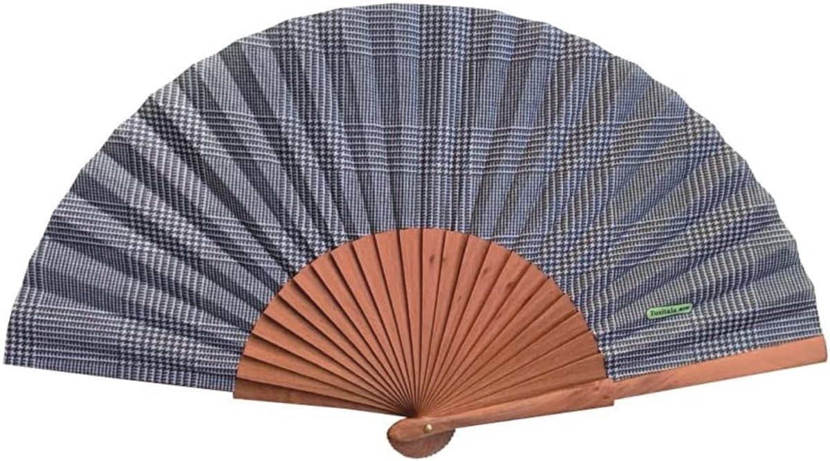 Spaanse handwaaier van hout en katoen - 23 cm - modieus accessoire voor evenementen en geschenken