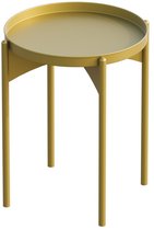 Draaibare cilindrische salontafel 70×70×35,5 cm - 360° draaibaar blad - met LED