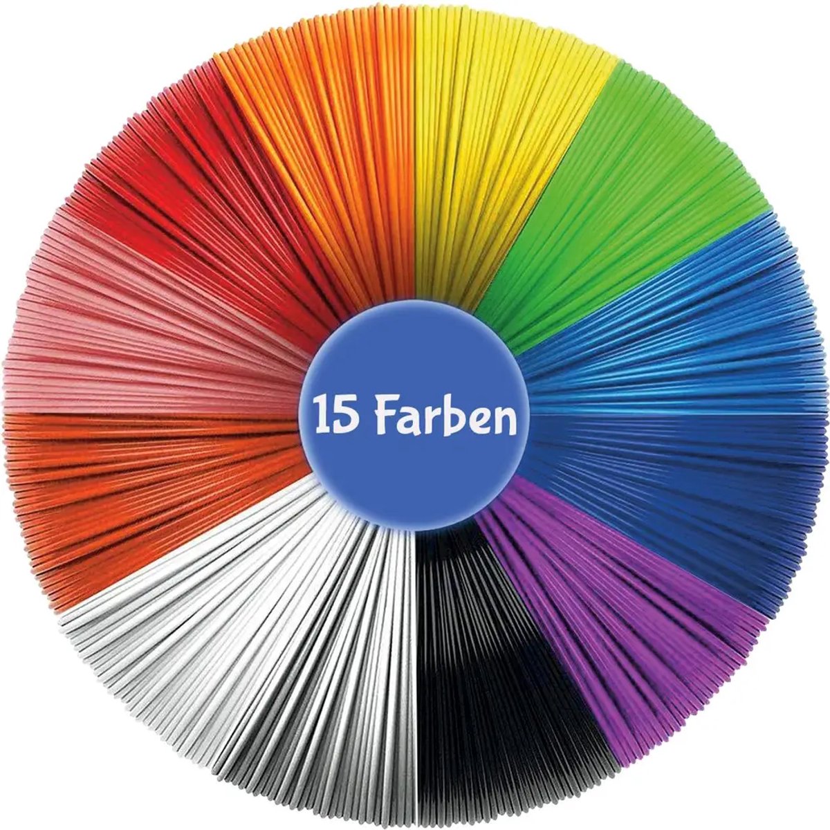 Vedes 3D pen filament set 1,75 mm - 15 kleuren biologisch afbreekbaar.