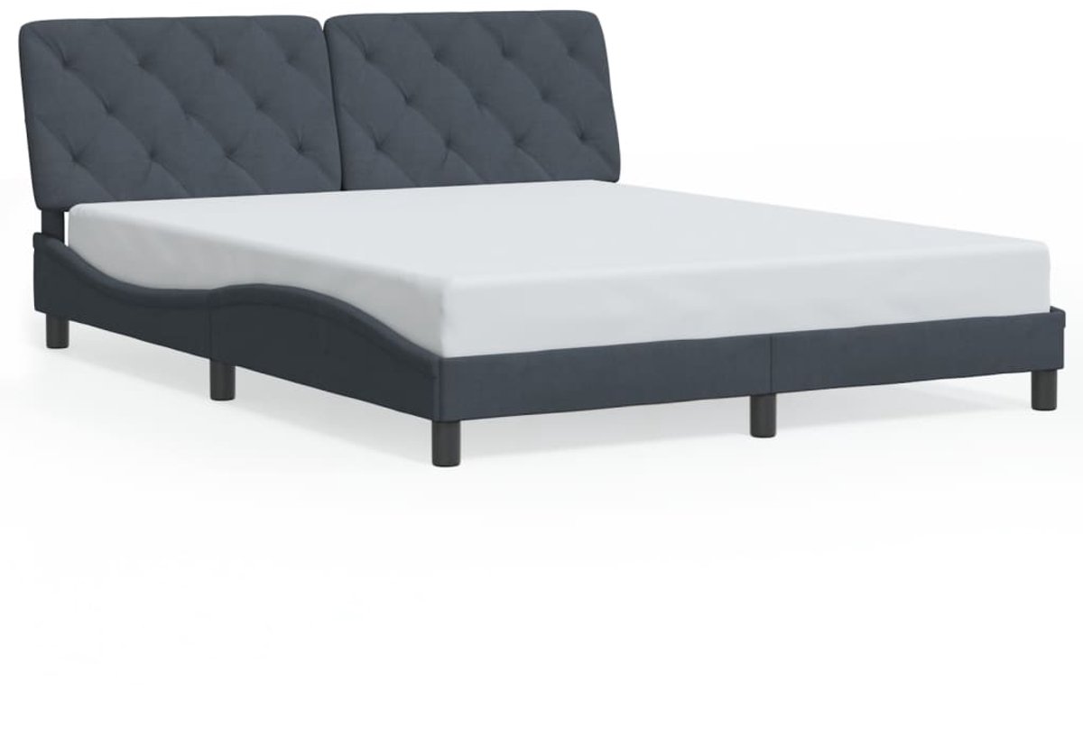 Tweepersoonsbed | Dubbelbed | Volwassenenbed | Bedframe zonder matras 160x200 cm fluweel donkergrijs