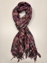 Leuke vrolijke wintersjaal van mooi materiaal / 50% katoen en 50% viscose