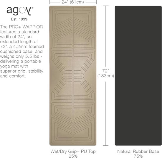 Warrior Yogamat Premium Antislip - Milieuvriendelijk Design voor Yoga — afbeelding 2