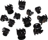 6x Haarklemmetjes + 6x Haarklemmetjes mini - zwart