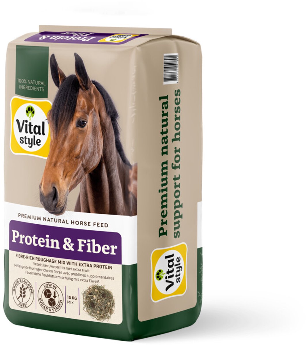 Vitalstyle Paardenvoer Ruwvoermix Protein & Fiber 15 kg