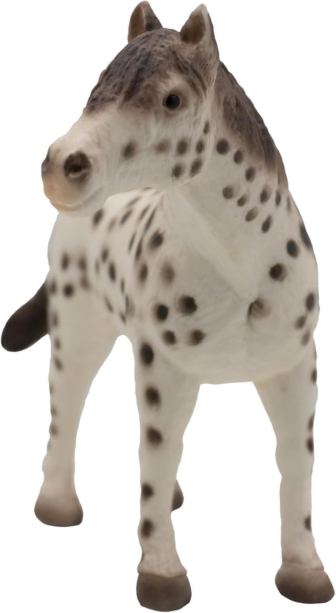 Bullyland 62621 – Speelfiguur en verzamelfiguur Knabstrupper Hengst – ca. 12 cm – levensecht en detailrijk vormgegeven – ideaal als educatief speelfiguur, taartdecoratie of klein cadeautje voor kinderen vanaf 3 jaar.