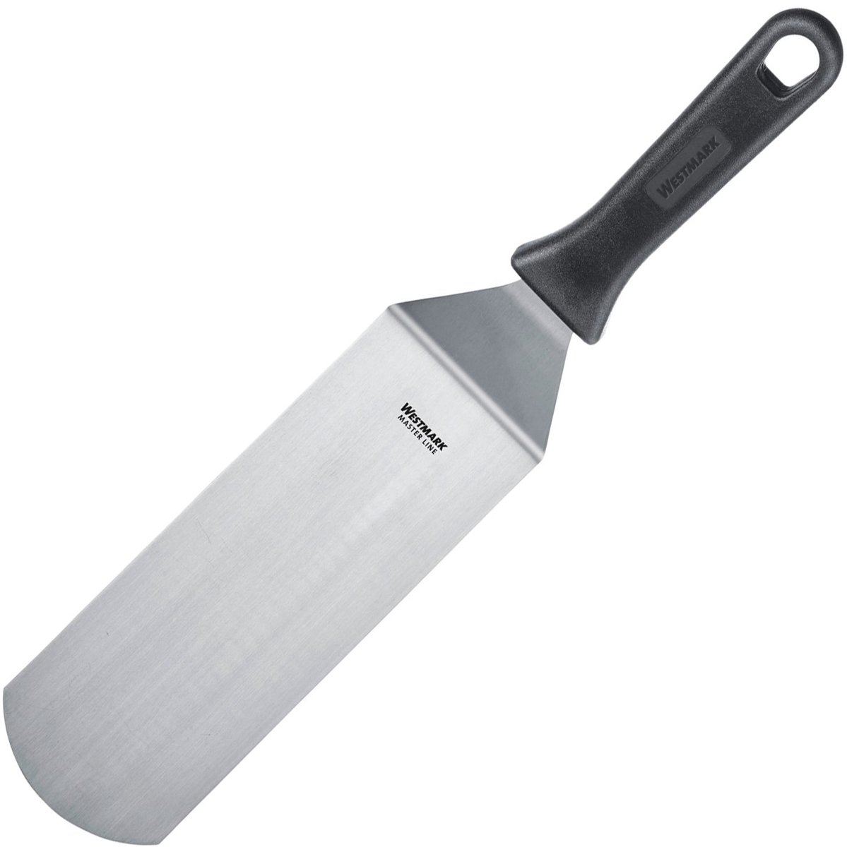 Westmark Grillspatel, gebogen, flexibel, gesloten, lemmet: 7,5 x 20 cm, lengte: 36,5 cm, RVS/kunststof, Master Line, zwart/zilver, 13382270