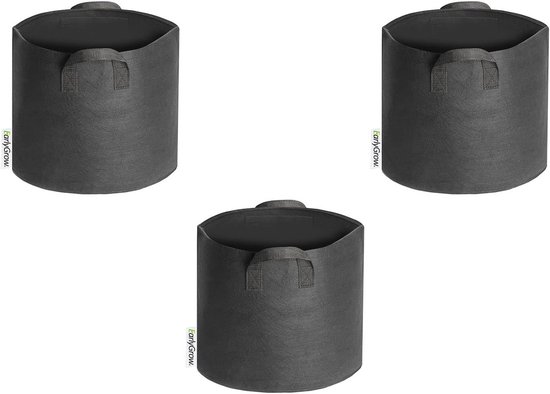 Aardappelzakken voor het kweken van 10 gallon, groeiende zakken voor groenten met raamklep en handvatten, zwarte niet-geweven stoffen plant potten voor groenten, fruit, ui, wortel,5pcs