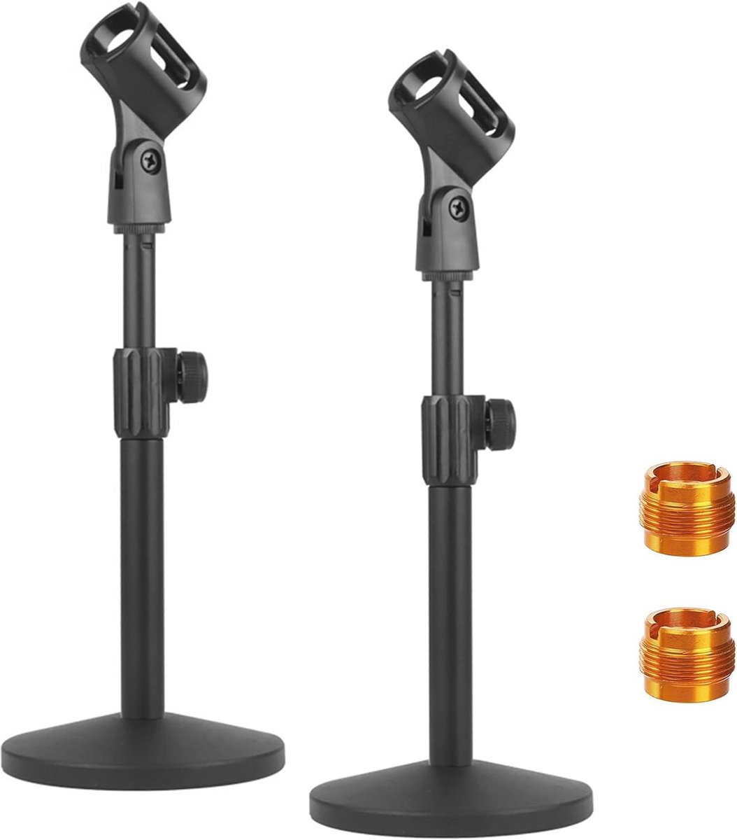 Verstelbare Desktop Microfoon Stand met Microfoon Clip - 2 Pack