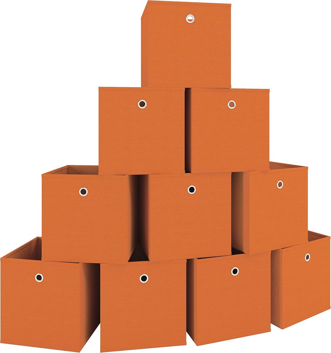 Set van 10 Vouwdozen - Opbergdozen in Oranje - 28 x 27 x 27 cm