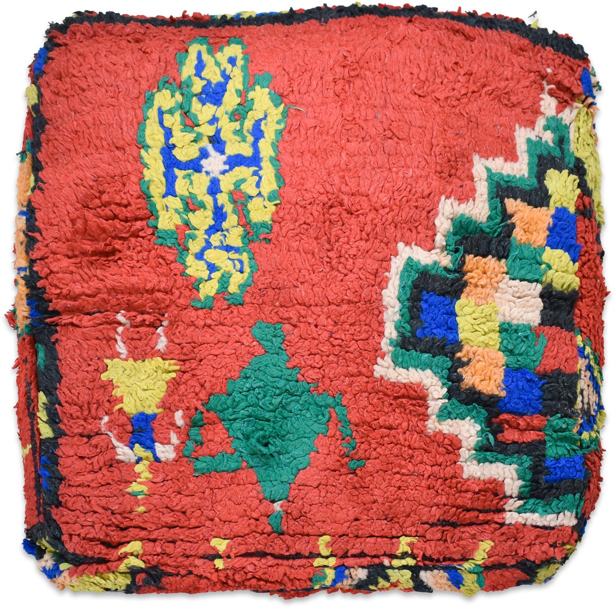 Poufs&Pillows handgeweven vloerkussen - Bohemian poef - handgeweven unieke kelim uit natuurlijke materialen - Gevuld geleverd k1378