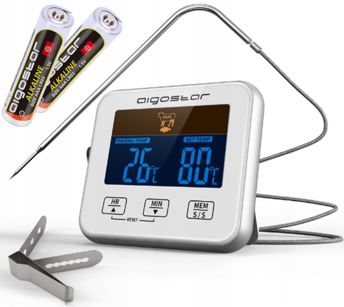 Digitale keukenthermometer met sonde - oven, grill, vlees, water