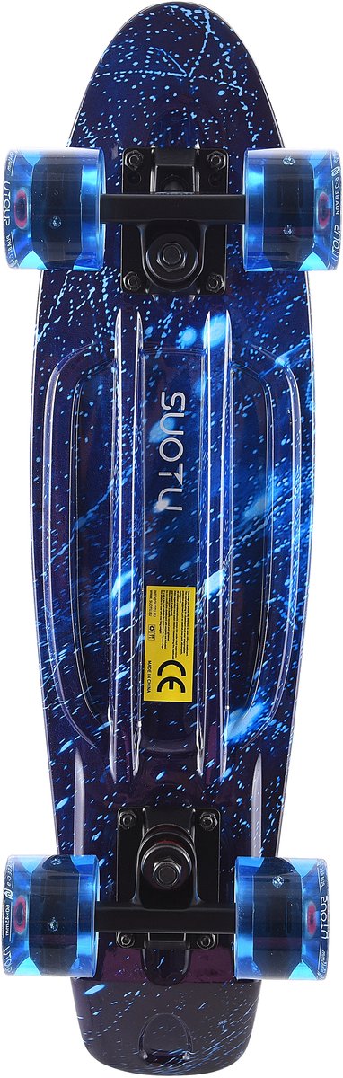 Suotu Skateboard - Skateboard Jongens - ABEC-9 - Wielen met LED-verlichting - Tot 50 kg - Skateboard Meisjes – Skateboard Volwassenen - Sterrenhemel Blauw II — afbeelding 2