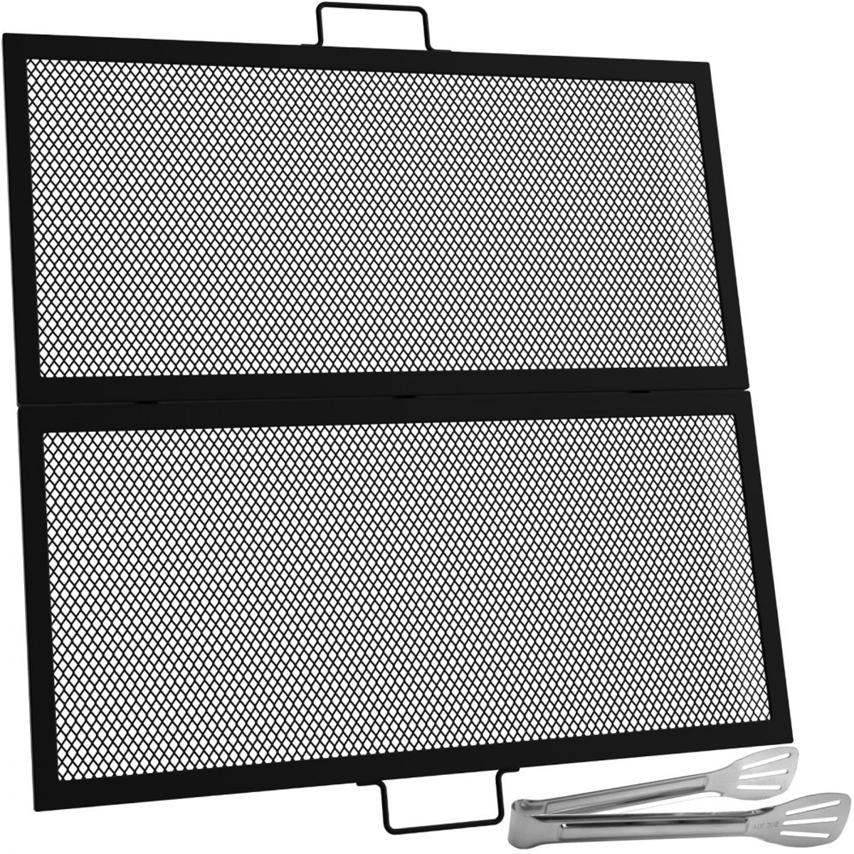 Grillrooster voor Vuurschaal en BBQ - Opvouwbaar Vierkant Grillrek - 91,4 x 91,4 cm - Massief Staal - X-Patroon - Met Draaggreep - Voor Kampvuur