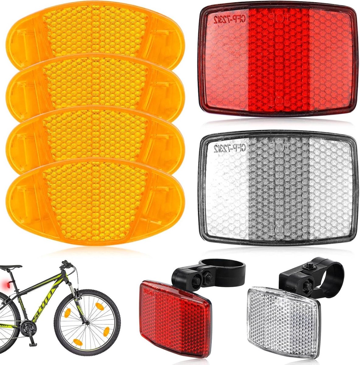 EGoods - Reflectoren voor spaken fiets - Kattenogen design - Reflectorset voor kinderfietsen - StVZO-toegelaten - 6 stuks - Mountainbike en racefiets geschikt