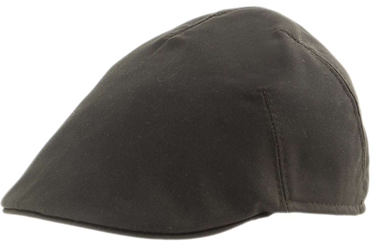 Waxpet Flatcap gewaxte katoenen pet bruin maat 59