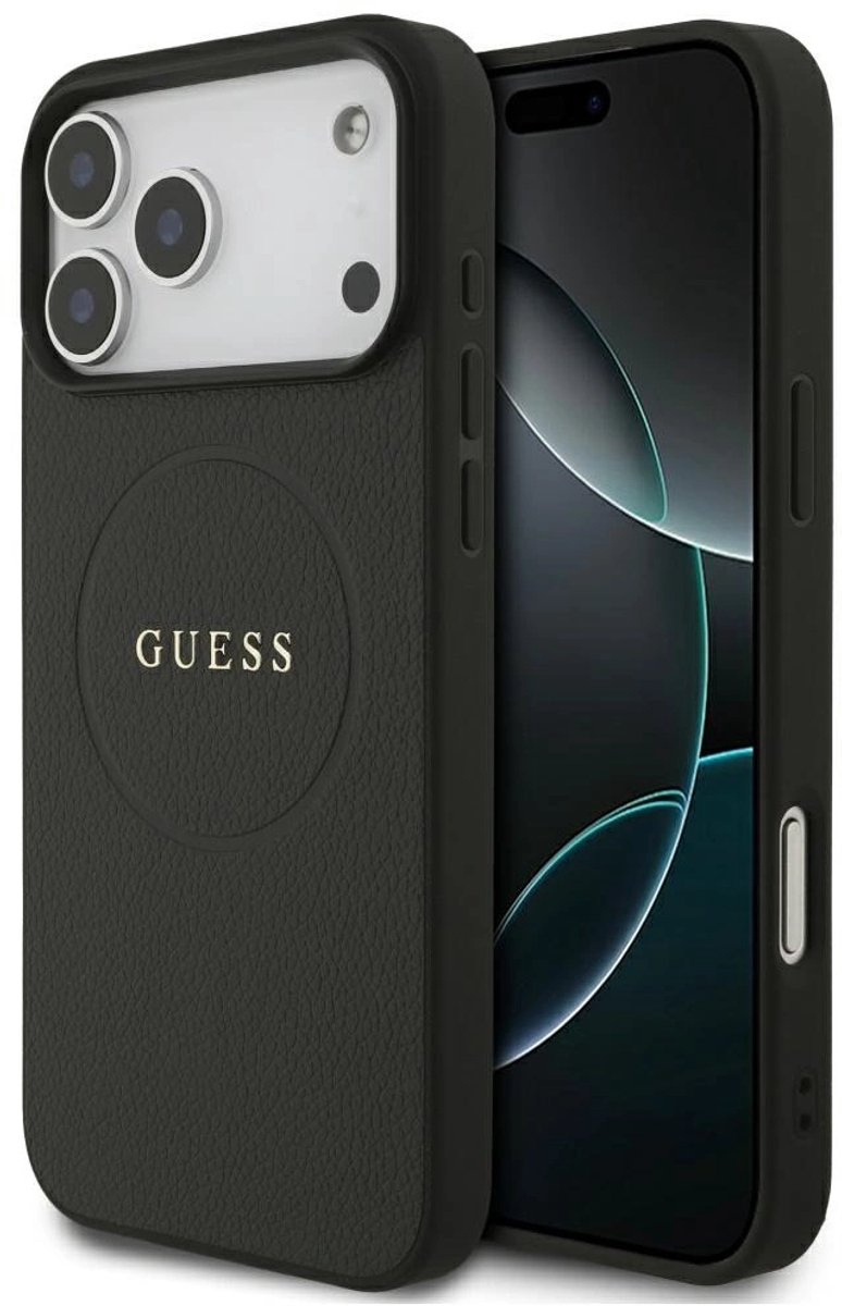 Guess Grained Ring Magsafe-Hoesje Voor Iphone 17 Pro Max Met Magsafe Premium
