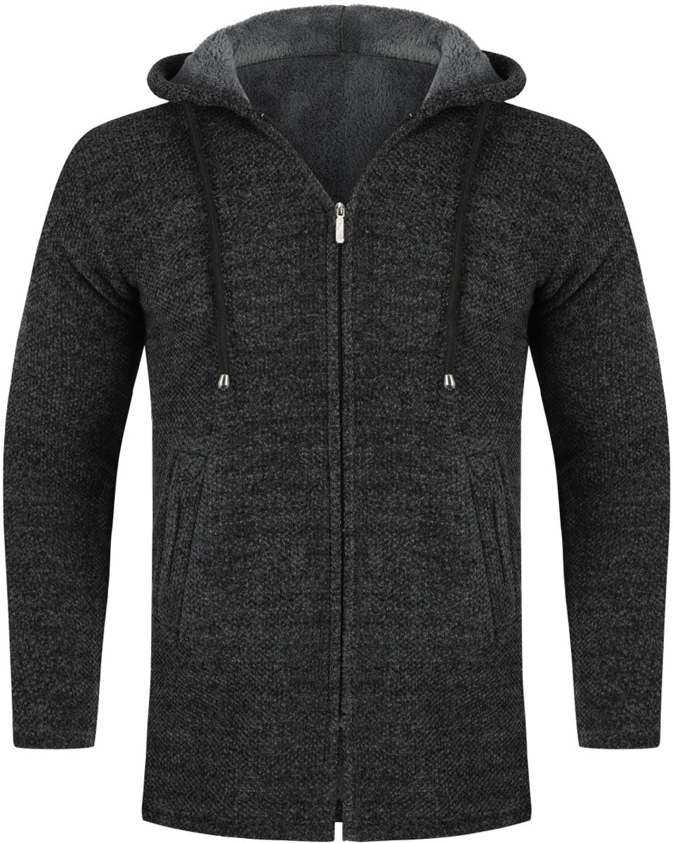 Allthemen Heren Trui Capuchon en Gevoerd Outdoorvest Grijs